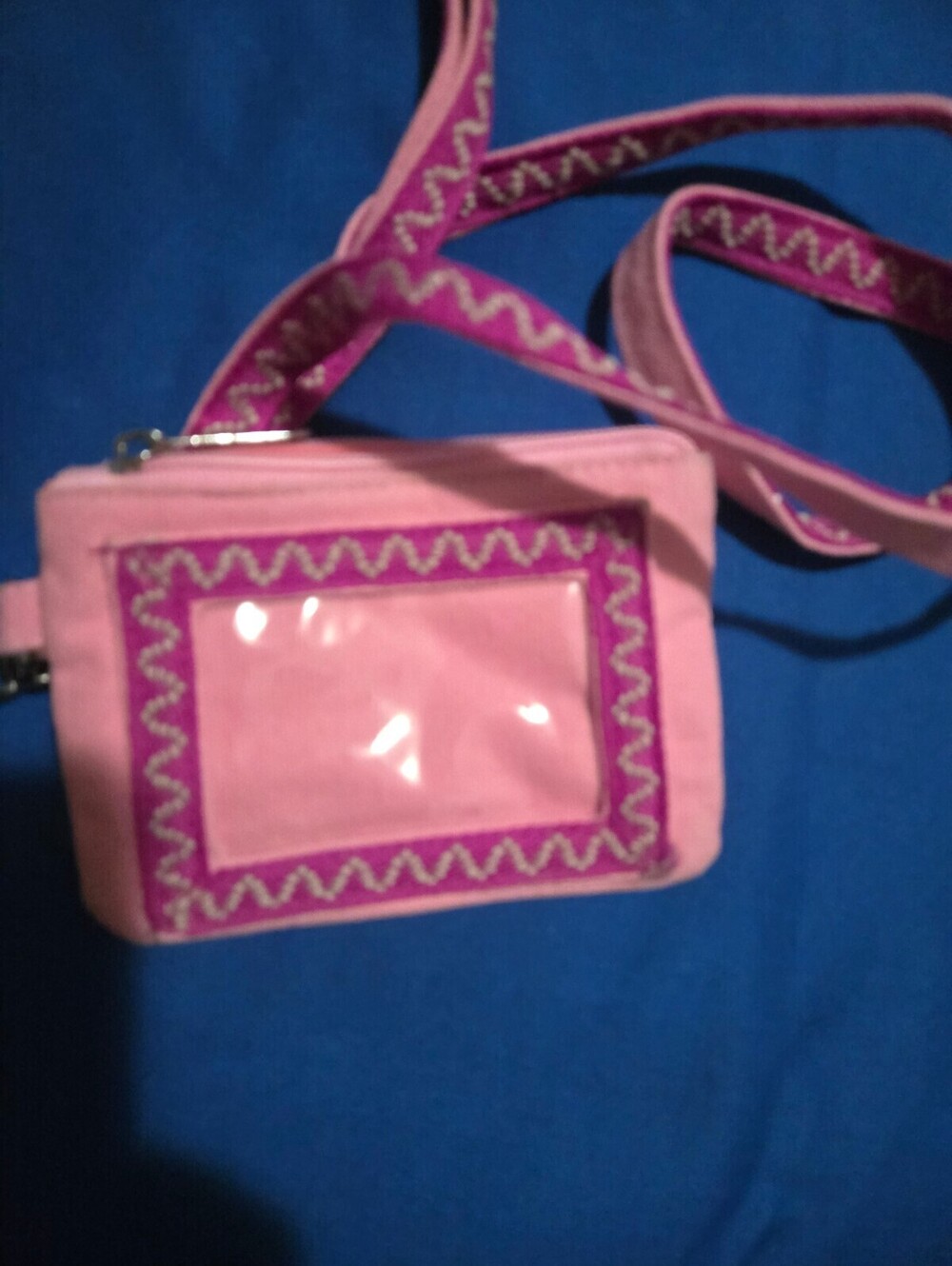 Pink Pizza Lover Crossbody Bag with Embroidered Design